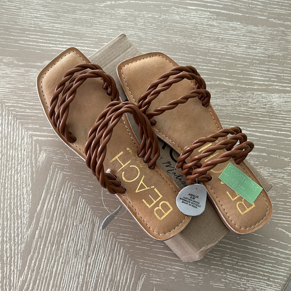 NWT Beach by Matisse, Amalia leather sandals, sz 9